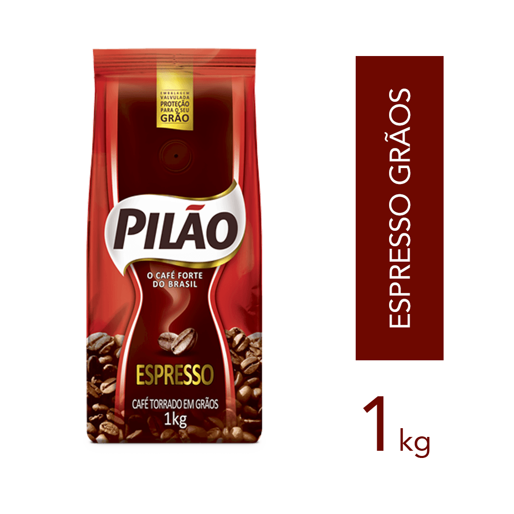 Cafe-Pilao Espresso Whole Beans, Roast, 1kg Coffee Beans