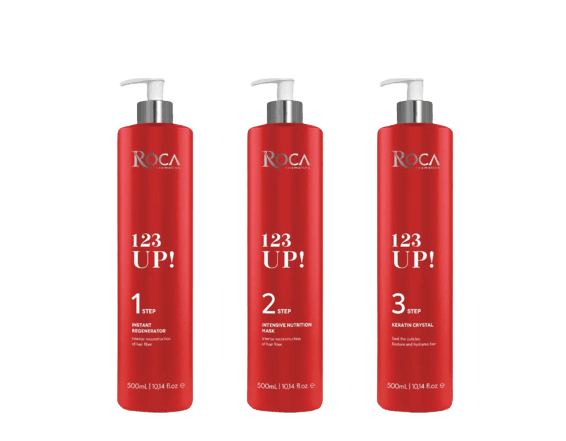 123 UP! HAIR CLINIC , Cauterizacao . 3 x 500ml. Roca Cosmetics - RocaBuy.com