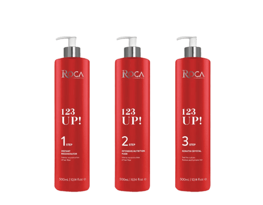 123 UP! HAIR CLINIC , Cauterizacao . 3 x 500ml. Roca Cosmetics - RocaBuy.com